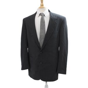 Pierre Cardin Paris Men Dark Gray Solid Collared Button Suit Jacket Size 42